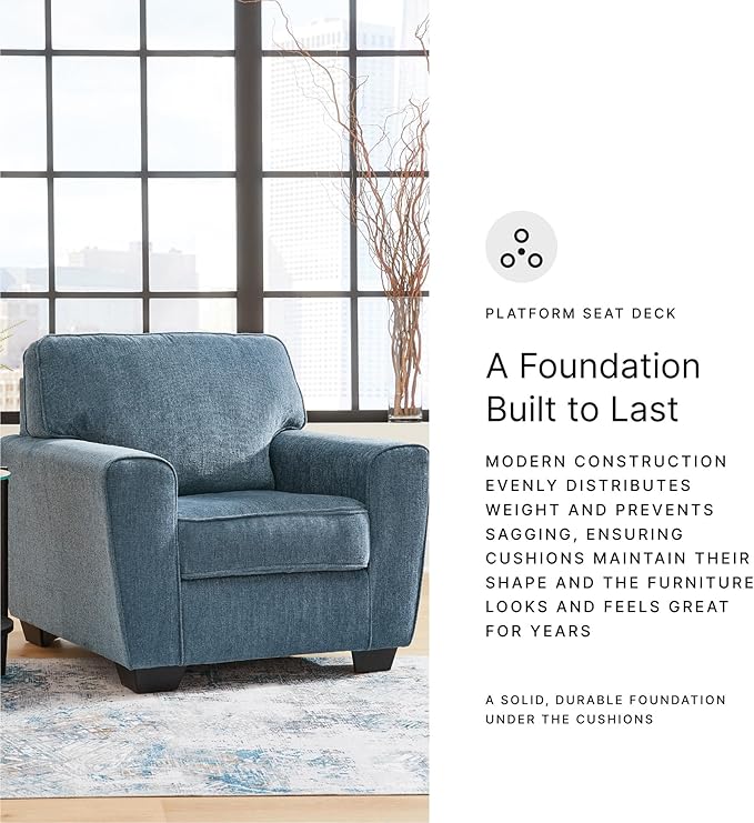 Signature Design by Ashley Cashton Modern Upholstered Chair Blue