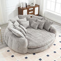 81.1 Oversized Round Chaise Lounge Chair Extra-Wide 2-Person Accent Chair with 14 Pillows Comfy Cloud Sleeper Sofa for Living Room (Grey)