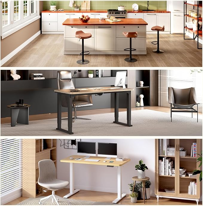 FLEXISPOT Whole Piece 55x28 Desktop 1 Thickness Height Adjustable Desk Rectangular Tabletop Maple Board (55INCH Maple Top)