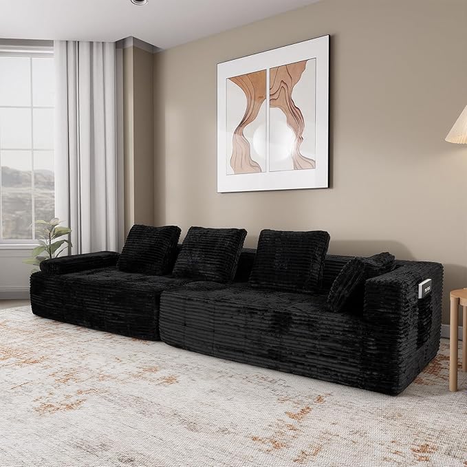 126 Modular Sleeper Couch Sectional Couches for Living Room Ergonomic Memory Foam Sleeper Sofa Oversized Loveseat Sofa Bed Bedroom Apartment Office | Ergonomic No Assembly Required