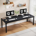 Tribesigns 2-Person Home Office Desk 78.7 Extra Long Computer Desk Double Workstation for Home Office Work Desk for Two People (Black)