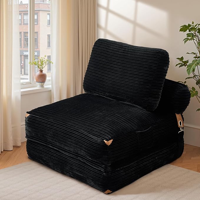 Folding Sofa Bed Convertible Sleeper Chair with Pillow Foldable Mattress Lounge Chair for Living Room Bedroom Portable Guest Bed