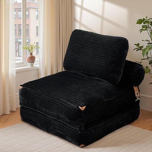 Folding Sofa Bed Convertible Sleeper Chair with Pillow Foldable Mattress Lounge Chair for Living Room Bedroom Portable Guest Bed