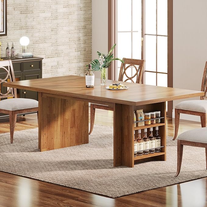 Tribesigns 62.99-Inch Computer Desk Modern Executive Office Desk with Storage Shelves Large Long Writing Table for Office Study Room Light Brown