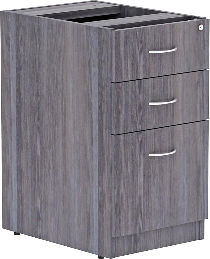 Lorell LLR69558 Weathered Charcoal Laminate Desking Pedestal