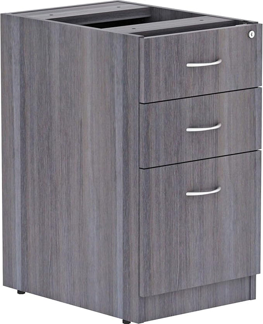 Lorell LLR69558 Weathered Charcoal Laminate Desking Pedestal