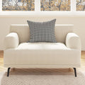 1-Seater Living Room Sofa - Modern Leisure Modular Sofa with Wooden Frame and Metal Legs Soft Cotton-Linen Fabric Easy to Install Suitable for Office Apartment and Living Room Grey 41.3