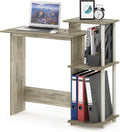 Furinno EFFICIENT Desk 28.6 Wide Gaming Desk with 3 Open Side Shelves Laptop Notebook Computer Desk Office Desk for Home Office Study Room Dorm Bedroom Sonoma Oak