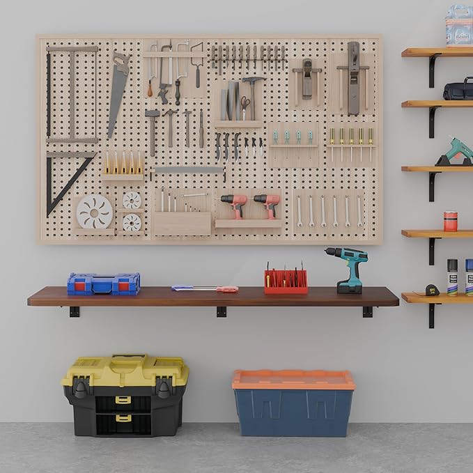 Floating Wall Mounted Table Desk with Pine Wood72 x 22 Workbench for GarageHome Office Desks with Heavy Duty BracketsWork Table for KitchenDiningLaundry (72 * 22 * 6.8 Inch)