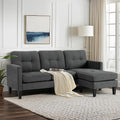 L Shaped Couch Sectional Couches for Living Room Small Couches for Small Spaces Convertible Sleeper Sofa Bed with Reversible Chaise for Apartment Gray