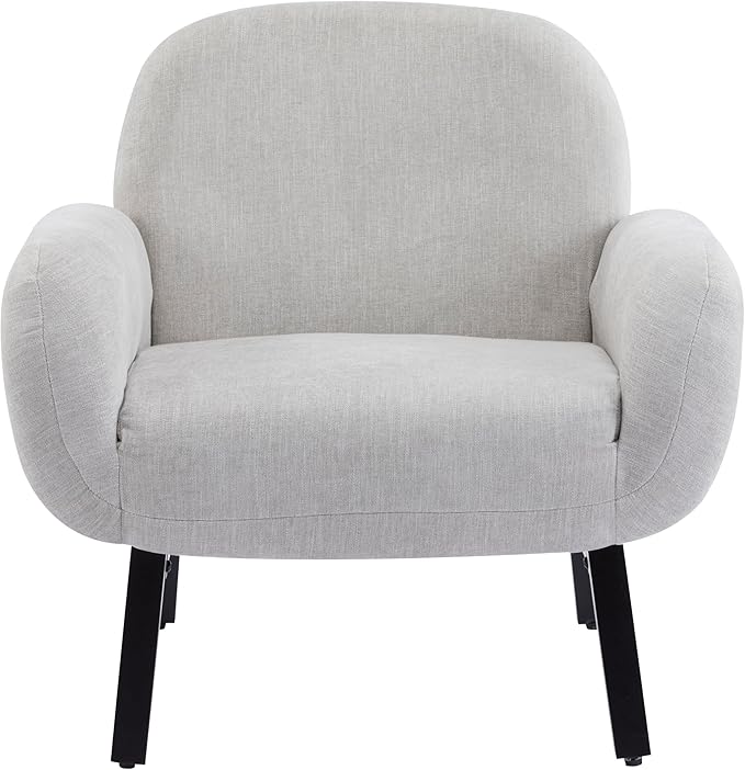 Christopher Knight Home Audrey Modern Fabric Upholstered Accent Chair Living Room Low Profile Fabric Armchair Wooden Comfy Reading Chair Soft Seating Single Lounge Sofa Light Grey