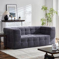 Modern Loveseat SofaBoneless Couch in a Box with Tufted DesignNo Assembly RequiredHigh-Resiliency Memory FoamSmall Sofa for Small SpacesLiving RoomBedroomGrey