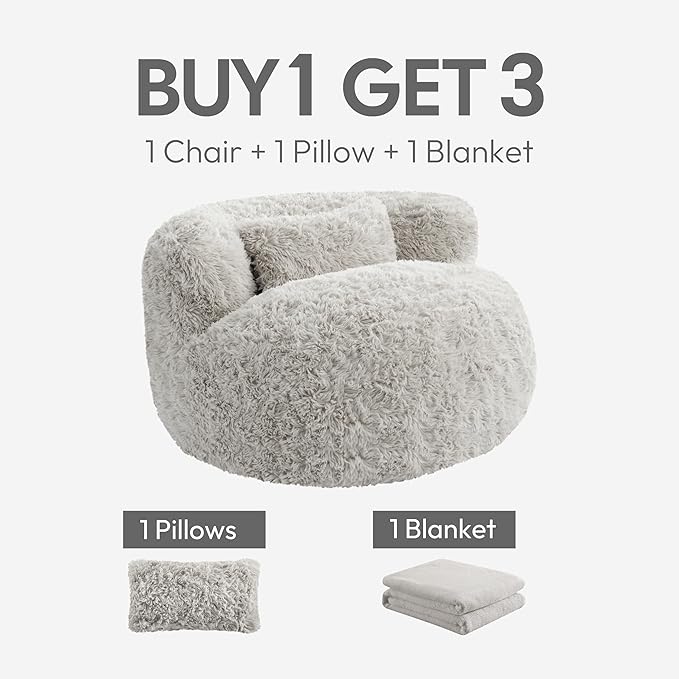 CHITA Compact Expandable Lounge Chair with Pillow Ideal for Living Room Fog