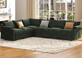 Sectional Couches for Living Room FSC Certified Velvet Modular Couch Oversized Cloud U Shaped Convertible Sleeper Sofa Chaise Detachable Armrest Cushion (Chenille Green L Shape Corner 6 Seat)