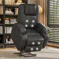 Flamaker Power Lift Recliner Chair Electric Lift Recliner for Elderly Power Lift Recliner Chair with Cup Holders Side Pockets for Living Room (Leathaire Light Black)