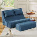 Giant Bean Bag Chair for Adults - Indoor Chaise Lounge with Pillows &amp Ottomans Upholstered Loveseat Floor Sofa Chair for Reading Gaming Napping and Movies (Royal Blue)
