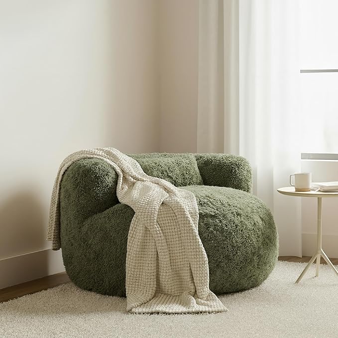 CHITA Compact Expandable Lounge Chair with Pillow Ideal for Living Room Olive