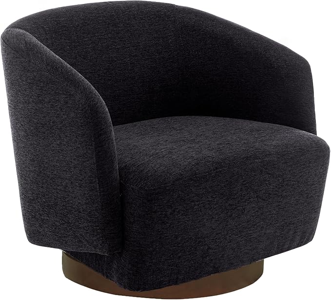 MINCETA Accent ChairModern Swivel Chairs for Living Room and Bedroom Reading with Wood BaseSet of 2Performance Fabric in Charcoal Gray