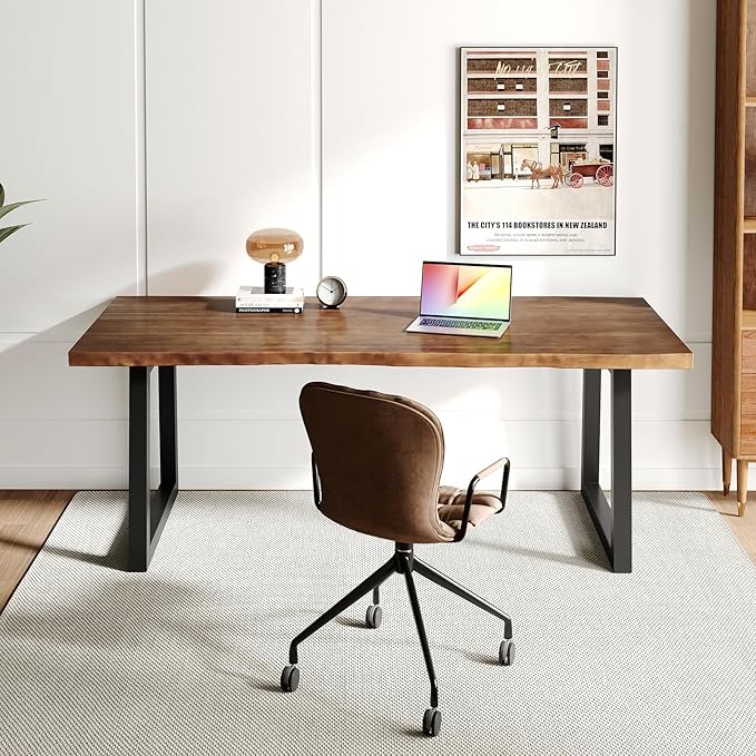 55inch Solid Wood Computer Desk Large Office Desk Home Simple Modern Long Desk Study Writing Desk Dining Table for Home Office
