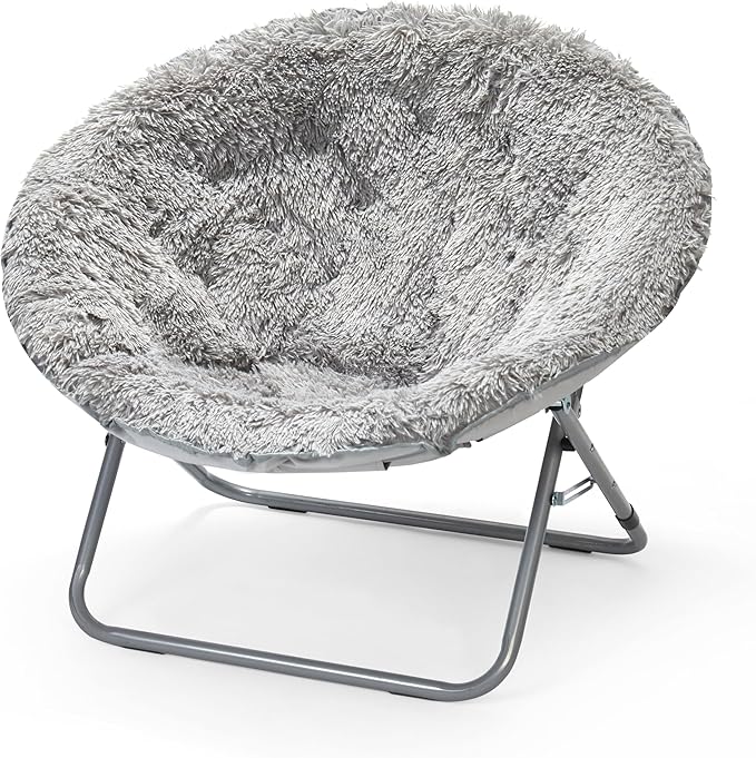 Urban Lifestyle Oversized Mongolian Faux Fur Saucer Chair Mint