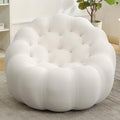 36 Oversized Bubble Chair Upholstered Mesh Fabric Bubble Sofa Couch &amp Floor Lounge Chair with 3D Honeycomb Design for Living Room Office Apartment Small Space - No Assembly Required (White)