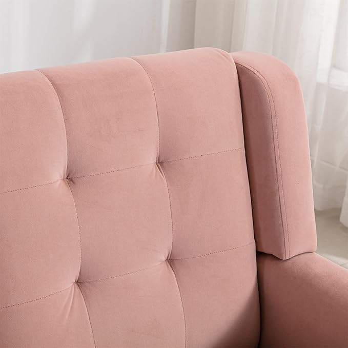 Modern Soft Velvet Material Ergonomics Accent Chair Living Room Chair Bedroom Chair Home Chair with Black Legs for Indoor Home