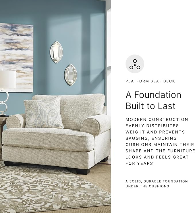 Signature Design by Ashley Monaghan Classic Upholstered Oversized Chair with Reversible Cushion Beige