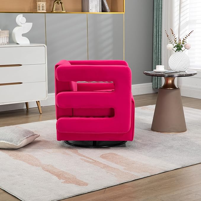 House Hold Upholstered Tufted Living Room Chair Textured Velvet Fabric Accent Chair with Metal Stand