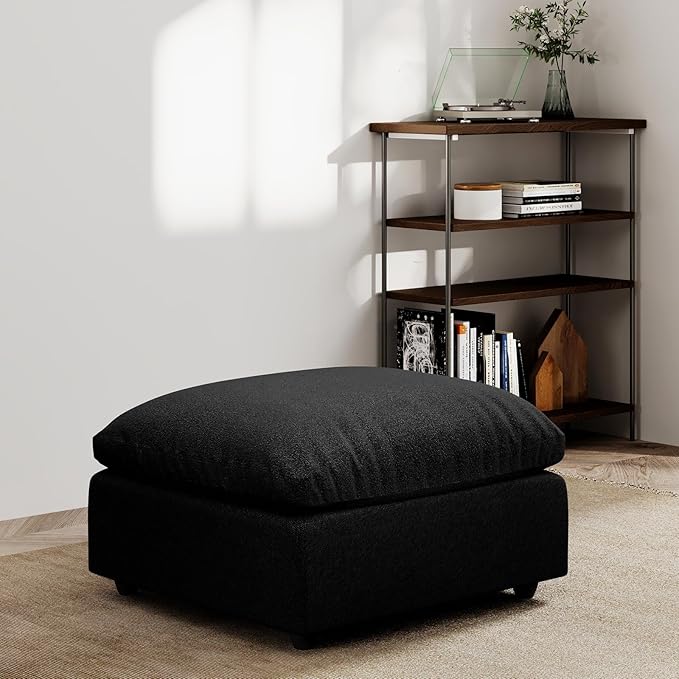 OttomanDown Fill Comfort FootrestCloud Modular Sectional Sofa for Living RoomApartmentOffice Black