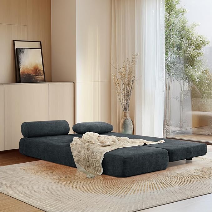 Daybed Queen Size Sofa Bed Chair 80 L Folding Sofa Chair with Pillow Lounge Chaise Bed Chair with Back Support for Living Room Bedroom