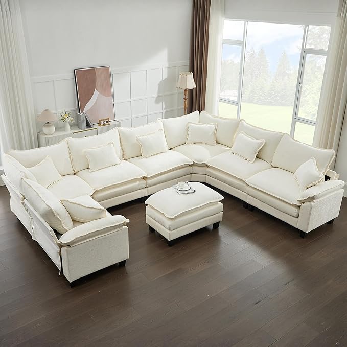 IPKIG Corner Seat Module for Modular Sectional Sofa Corner Module for Customizable Sectional Sofa Couch (Beige Corner Seat Module)