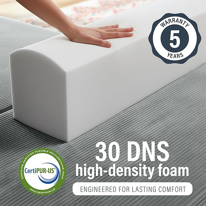 TUFT&ampFINCH 82 Folding Convertible Sofa Bed – 5 in 1 Modular Corduroy Boneless Couch for Living Room Pet-Friendly Cloud Couch Removable Washable Covers CertiPUR US Foam - Light Grey