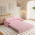 70.1 Queen Pull Out Sofa Bed 3-in-1 Convertible Sleeper Sofa with 2 Soft PillowsMulti-Functional Velvet Loveseat Bed (Pink 66)