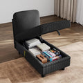 LINSY HOME Modular Sectional Sofa Module (Black Storage Chaise)
