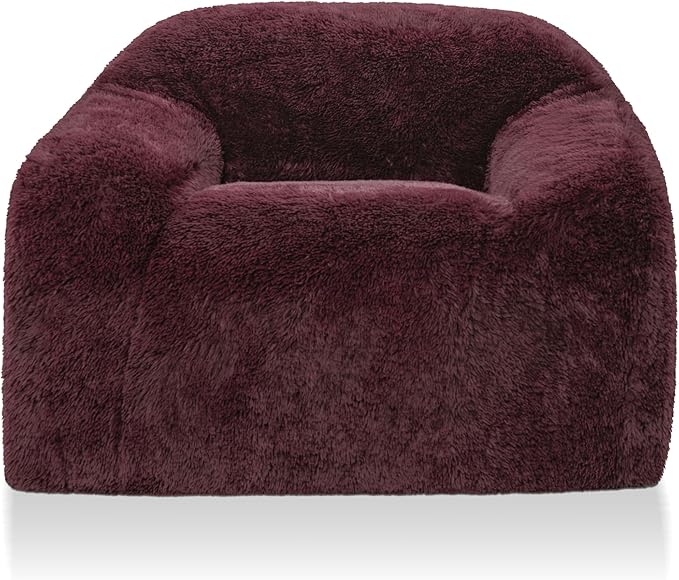 24/7 Shop at Home Garel Modern Upholstered Foam Sofa Chair with Curved Back and Arm Compressed Couch in a Box No Assembly Required for Home Theater and Living Room Red Wine