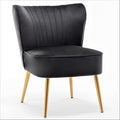 Modern Velvet Accent Chair for Living Room Bedroom or Entryway Stylish and Comfortable Armless Design with Metal Legs Black
