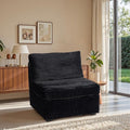 32.7'' Middle Seat for Modular Sectional Sofa Deep Seat Upholstered Armless Chair Sleeper Sofas L/U/V Shaped Plush Corduroy Cloud Couch for Living Room Apartment Black