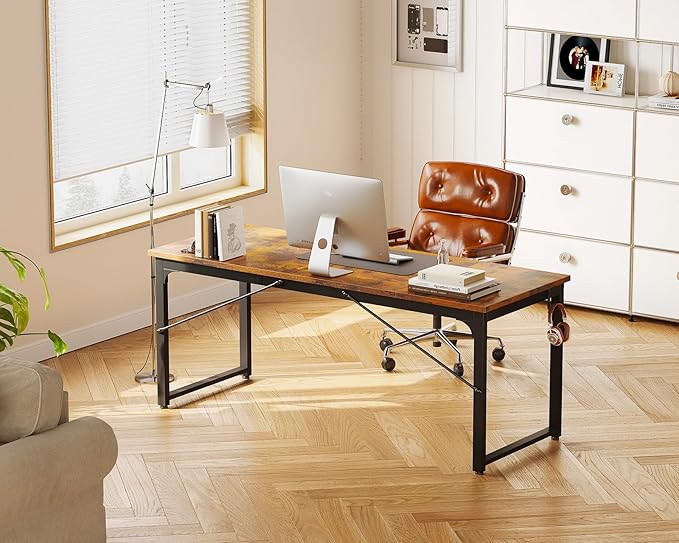 Coleshome 63 Inch Computer Desk Modern Simple Style Desk for Home Office Study Student Writing Desk Vintage