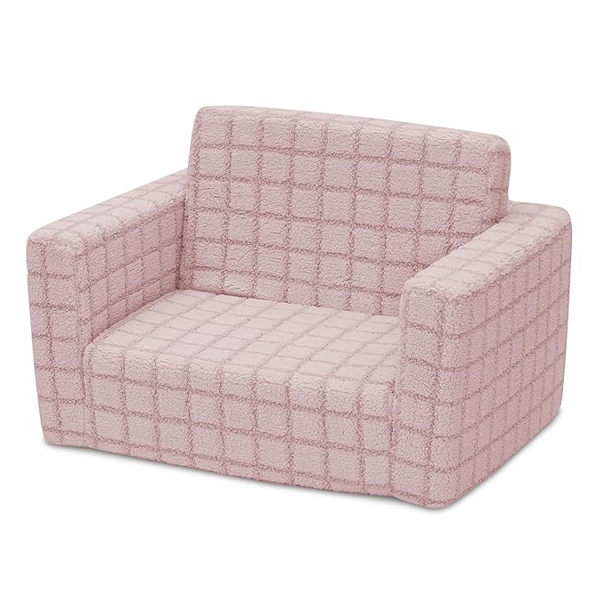 Delta Children Checkered Cozee Flip-Out Chair Pink