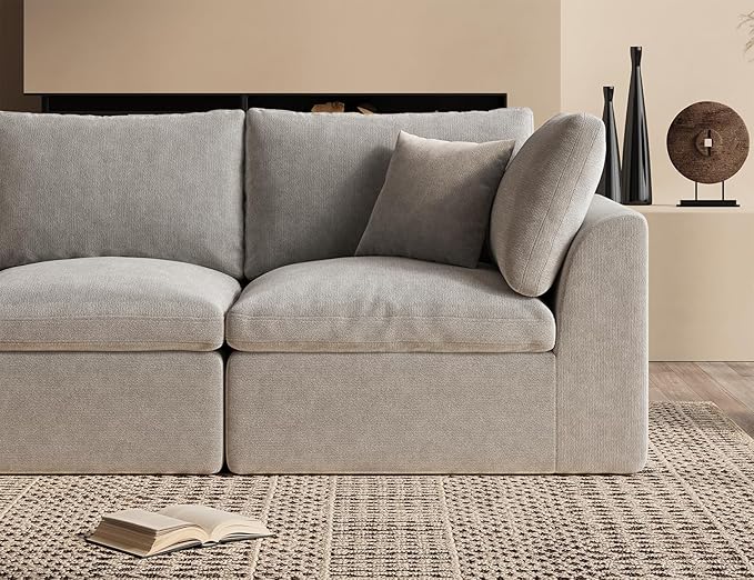 Corner Seat for Cloud Sectional Couches Living Room Modular Boneless Warm White