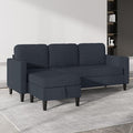 76 Inch L Shaped Sectional Sofa Modern 3 Seater Couch with Storage Ottoman Linen Convertible Sectional L Shape Couches for Living Room Apartment and Small Space