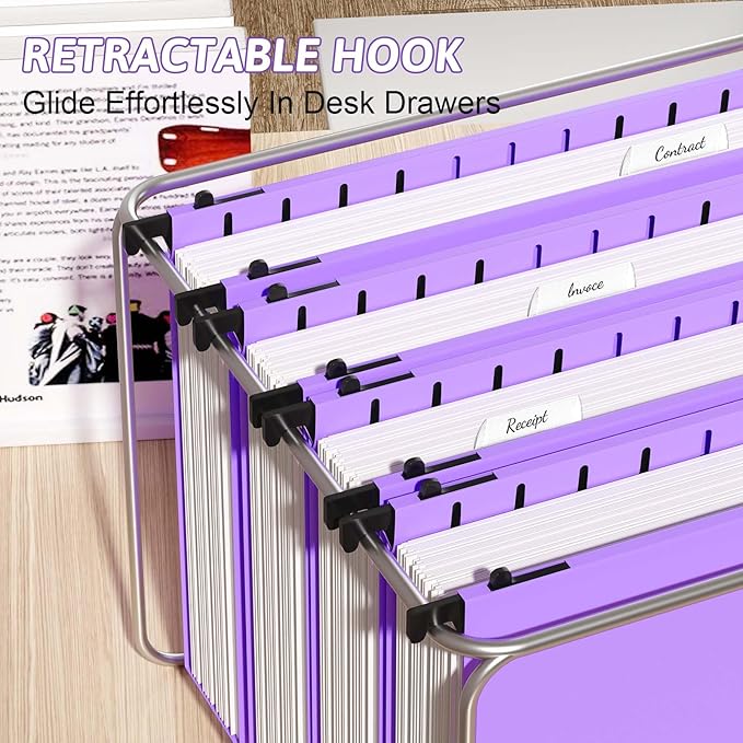Extra Capacity Plastic Hanging File Folder Letter Size12 Pack Reinforced Hang Folders with Heavy Duty 2 Inch ExpansionDurable Hanging Organizer Designed for Bulky Files Medical Charts
