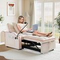 Convertible Sleeper Chair Sofa Bed3 in 1 Velvet Tufted Pull Out Couch with Swivel Phone Holder &amp USB PortsFuton Small Couch Bed w Cup Holders &amp Adjustable Backrest for Living RoomSmall Plac