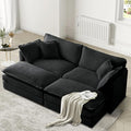SoarFlash Chenille Sectional Sofa Comfy Modular Coush Sofa with Ottoman Modern 2 Seat Recliner Deep Seat Sofa Set for Living RoomGrey