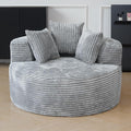 JACH Oversized Boneless Sofa Chair Comfy Corduroy Lounge Chairs Modern Deep Seat Lazy Chaise Lounge Chair for Living Room Movie Room Game Room Small Space No Assembly Required (Light Grey)