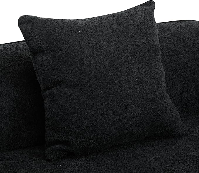 Christopher Knight Home Braebt 126 Sectional Sofa with 4 Throw Pillows 5-Seater Large Modular Sofa Couches Comfy Curved Upholstered Cloud Couch for Living Room Study No Assembly Required Black