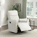 Lexicon Modern Swivel Glider Recliner Chair - Quiet 360 Swivel Chair Durable Microfiber Upholstered 2 Pillows Manual Reclining for Living Room Small Spaces Nursery Apartment Bedroom Beige
