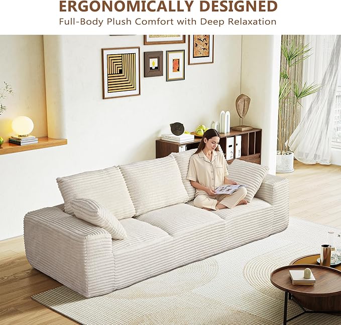 Modular Sectional Sofa Cloud Couch Corduroy Fluffy Couch Sectional Couches for Living Room