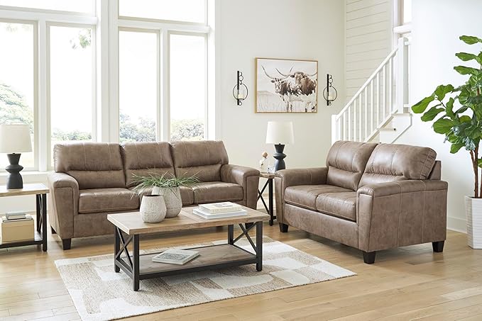 Signature Design by Ashley Navi Modern Sofa with Removable Cushions Dark Brown