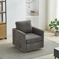 360° Swivel Upholstered Armchair 30.7 W Modern Comfort Single Sofa Chair for Living Room Bedroom Apartment Nursery Charcoal